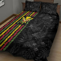 Hawaii Lei Kanaka Maoli Flag Quilt Bed Set Tropical Vibes LT05 - Polynesian Pride