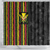 Hawaii Lei Kanaka Maoli Flag Shower Curtain Tropical Vibes LT05 - Polynesian Pride