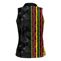 Hawaii Lei Kanaka Maoli Flag Women Sleeveless Polo Shirt Tropical Vibes LT05 - Polynesian Pride