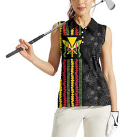 Hawaii Lei Kanaka Maoli Flag Women Sleeveless Polo Shirt Tropical Vibes LT05 - Polynesian Pride