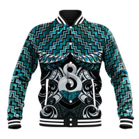 New Zealand Maori Baseball Jacket Poutama Pikorua - Single Twist Paua Shell