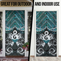 New Zealand Maori Door Cover Poutama Pikorua - Single Twist Paua Shell