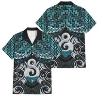 New Zealand Maori Family Matching Short Sleeve Bodycon Dress and Hawaiian Shirt Poutama Pikorua - Single Twist Paua Shell LT05 Dad's Shirt - Short Sleeve Turquoise - Polynesian Pride