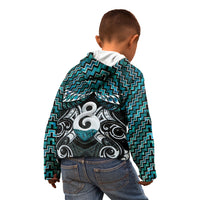 New Zealand Maori Kid Hoodie Poutama Pikorua - Single Twist Paua Shell