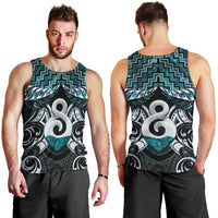 New Zealand Maori Men Tank Top Poutama Pikorua - Single Twist Paua Shell
