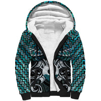 New Zealand Maori Sherpa Hoodie Poutama Pikorua - Single Twist Paua Shell