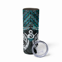 New Zealand Maori Skinny Tumbler Poutama Pikorua - Single Twist Paua Shell