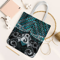 New Zealand Maori Tote Bag Poutama Pikorua - Single Twist Paua Shell