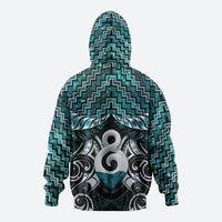 New Zealand Maori Zip Hoodie Poutama Pikorua - Single Twist Paua Shell