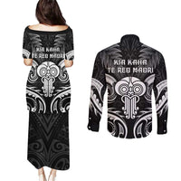 New Zealand Te Reo Maori Couples Matching Puletasi and Long Sleeve Button Shirt Korero Maori Ai Au LT05 - Polynesian Pride