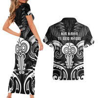 New Zealand Te Reo Maori Couples Matching Short Sleeve Bodycon Dress and Hawaiian Shirt Korero Maori Ai Au