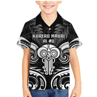 New Zealand Te Reo Maori Family Matching Mermaid Dress and Hawaiian Shirt Korero Maori Ai Au LT05 Son's Shirt Black - Polynesian Pride