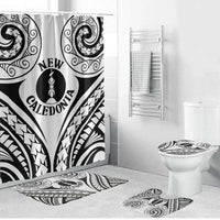 New Caledonia Day Bathroom Set Polynesian Curves White Color - Polynesian Pride