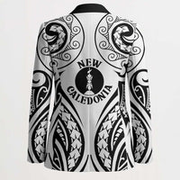 New Caledonia Day Blazer Polynesian Curves White Color - Polynesian Pride