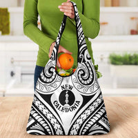 New Caledonia Day Grocery Bag Polynesian Curves White Color - Polynesian Pride
