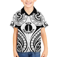 New Caledonia Day Kid Hawaiian Shirt Polynesian Curves White Color - Polynesian Pride