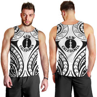 New Caledonia Day Men Tank Top Polynesian Curves White Color - Polynesian Pride