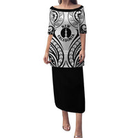 New Caledonia Day Puletasi Polynesian Curves White Color - Polynesian Pride