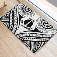 New Caledonia Day Rubber Doormat Polynesian Curves White Color - Polynesian Pride