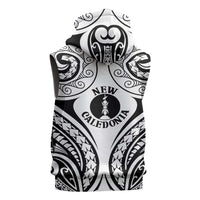 New Caledonia Day Sleeveless Zip Hoodie Polynesian Curves White Color - Polynesian Pride