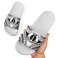 New Caledonia Day Slide Sandals Polynesian Curves White Color - Polynesian Pride