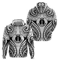 New Caledonia Day Zip Hoodie Polynesian Curves White Color - Polynesian Pride