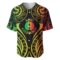 New Caledonia Day Baseball Jersey Polynesian Curves Reggae Color - Polynesian Pride