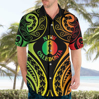 New Caledonia Day Hawaiian Shirt Polynesian Curves Reggae Color - Polynesian Pride