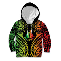 New Caledonia Day Kid Hoodie Polynesian Curves Reggae Color - Polynesian Pride
