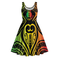 New Caledonia Day Midi Dress Polynesian Curves Reggae Color - Polynesian Pride