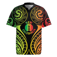 New Caledonia Day Rugby Jersey Polynesian Curves Reggae Color - Polynesian Pride