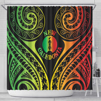 New Caledonia Day Shower Curtain Polynesian Curves Reggae Color - Polynesian Pride
