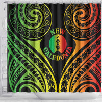 New Caledonia Day Shower Curtain Polynesian Curves Reggae Color - Polynesian Pride