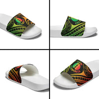 New Caledonia Day Slide Sandals Polynesian Curves Reggae Color - Polynesian Pride