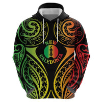 New Caledonia Day Zip Hoodie Polynesian Curves Reggae Color - Polynesian Pride