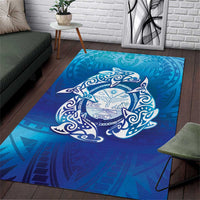 Marshall Islands Manit Day Area Rug Tribal Dolphin With Marshall Seal - Polynesian Pride