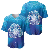 Marshall Islands Manit Day Baseball Jersey Tribal Dolphin With Marshall Seal - Polynesian Pride