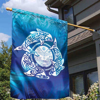 Marshall Islands Manit Day Garden Flag Tribal Dolphin With Marshall Seal - Polynesian Pride