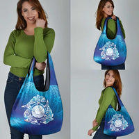 Marshall Islands Manit Day Grocery Bag Tribal Dolphin With Marshall Seal - Polynesian Pride