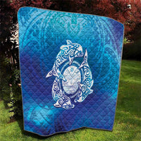 Marshall Islands Manit Day Quilt Tribal Dolphin With Marshall Seal - Polynesian Pride