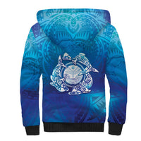 Marshall Islands Manit Day Sherpa Hoodie Tribal Dolphin With Marshall Seal - Polynesian Pride