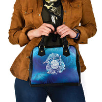Marshall Islands Manit Day Shoulder Handbag Tribal Dolphin With Marshall Seal - Polynesian Pride