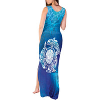Marshall Islands Manit Day Tank Maxi Dress Tribal Dolphin With Marshall Seal - Polynesian Pride