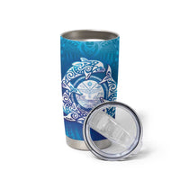 Marshall Islands Manit Day Tumbler Cup Tribal Dolphin With Marshall Seal - Polynesian Pride