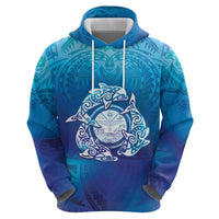 Marshall Islands Manit Day Zip Hoodie Tribal Dolphin With Marshall Seal - Polynesian Pride