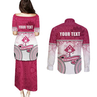 Personalized Adi Cakobau School Couples Matching Puletasi Dress and Long Sleeve Button Shirts With Fijian Tapa Pattern LT05 - Polynesian Pride