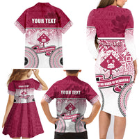 Personalized Adi Cakobau School Family Matching Long Sleeve Bodycon Dress and Hawaiian Shirt With Fijian Tapa Pattern LT05 - Polynesian Pride