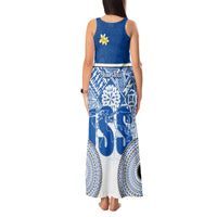 Personalized International School Suva Tank Maxi Dress With Fijian Tapa Pattern LT05 - Polynesian Pride