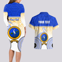 Personalized Ratu Kadavulevu School Couples Matching Long Sleeve Bodycon Dress and Hawaiian Shirt With Fijian Tapa Pattern LT05 - Polynesian Pride