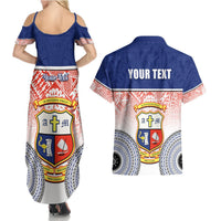 Personalized Marist Brothers High School Couples Matching Summer Maxi Dress and Hawaiian Shirt With Fijian Tapa Pattern LT05 - Polynesian Pride